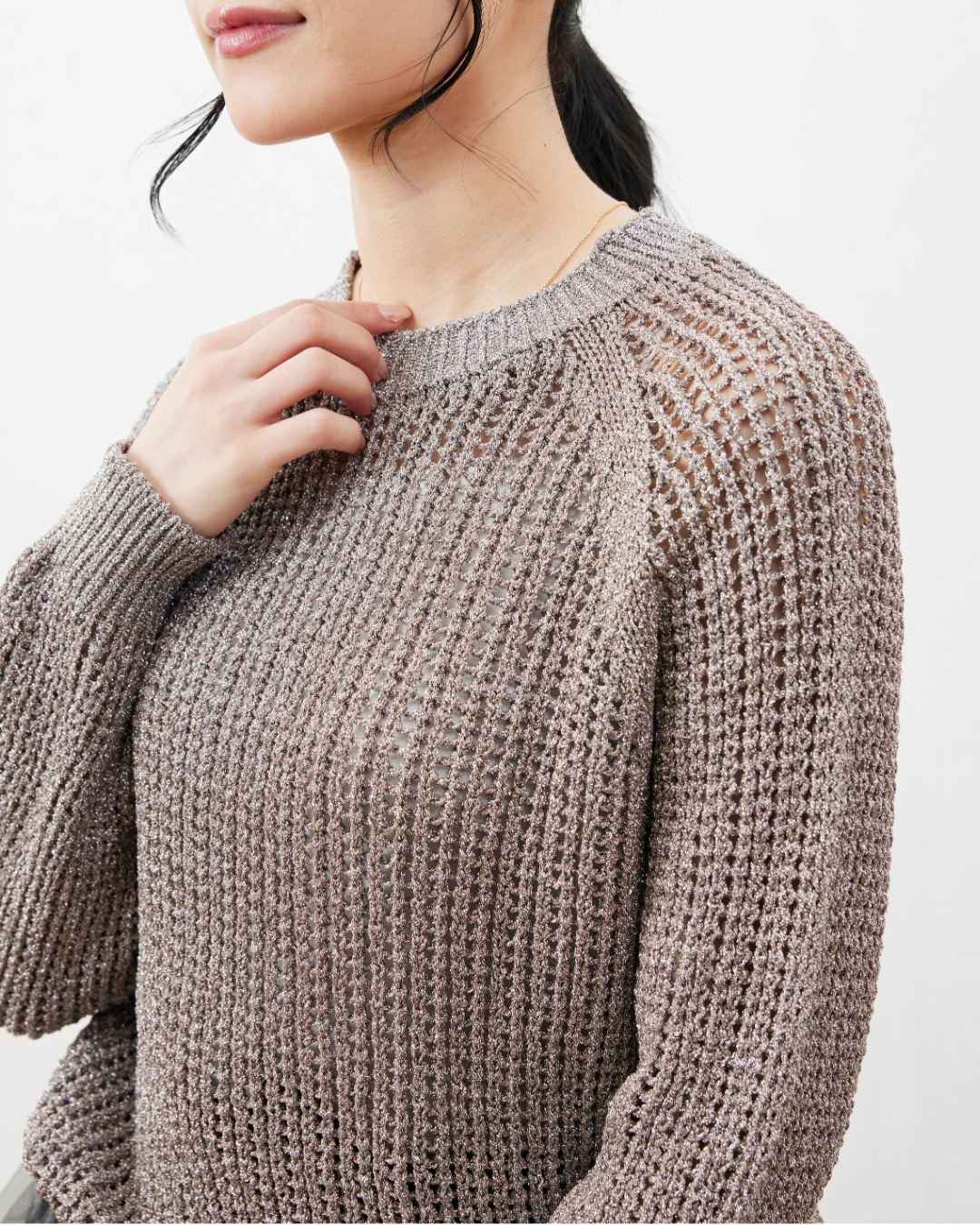 SUWAニットラメリリープルオーバー