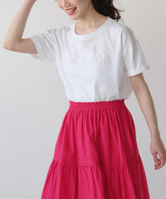 立体ロゴ刺繍Tシャツ