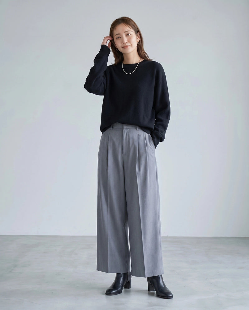 ボンディング裏フリースワイドパンツ