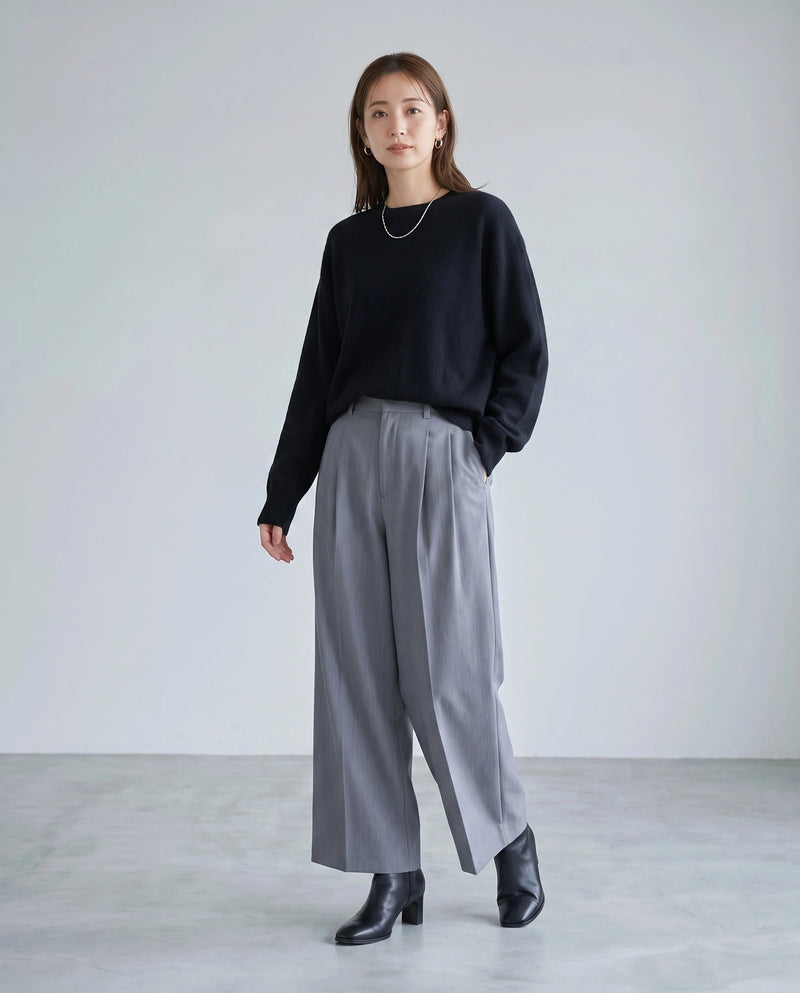 ボンディング裏フリースワイドパンツ
