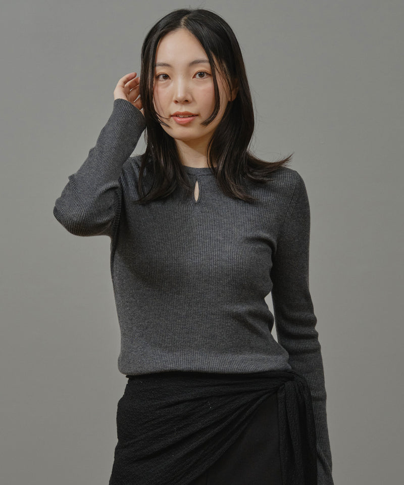 アイレットリブニットプルオーバー