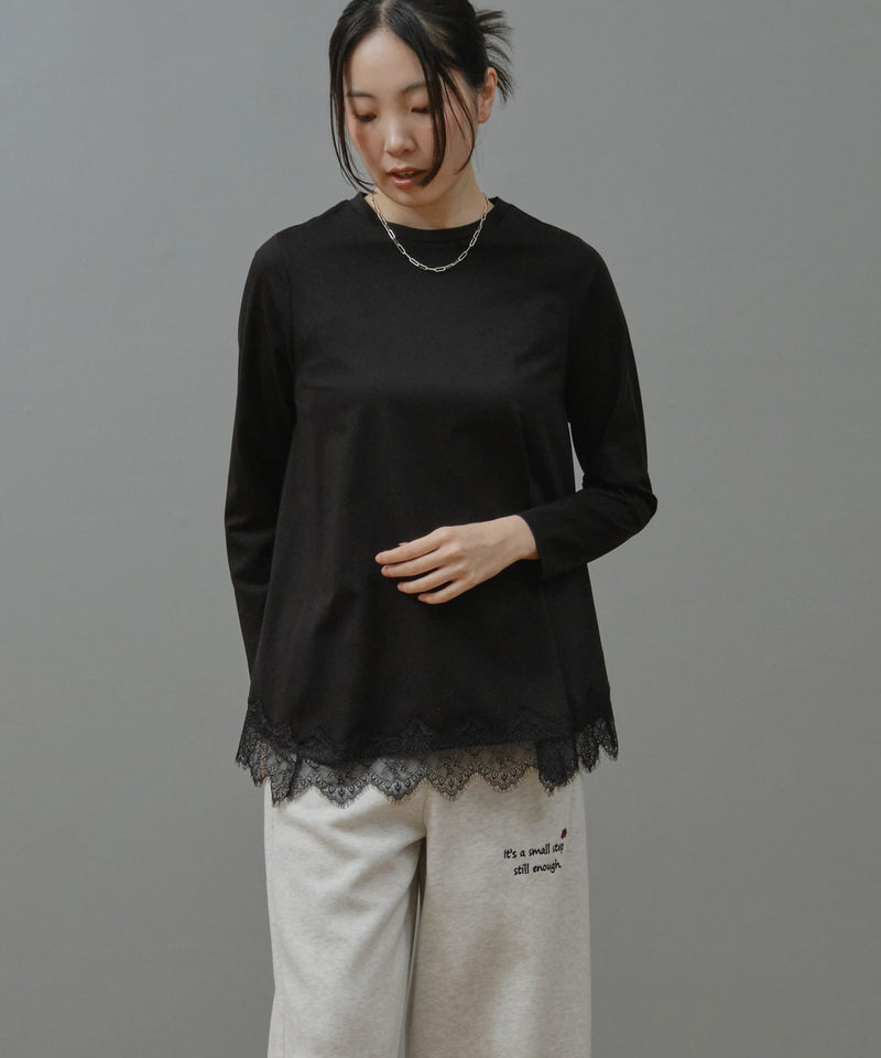レースヘムロングTシャツ