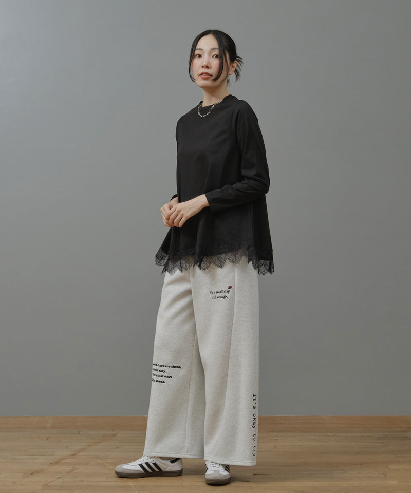 レースヘムロングTシャツ