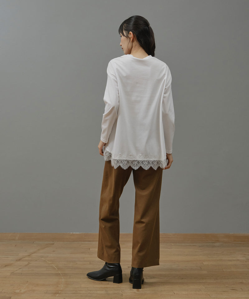 レースヘムロングTシャツ