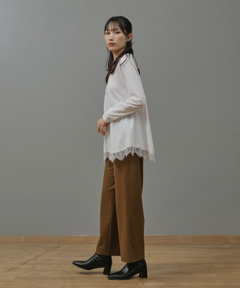 レースヘムロングTシャツ