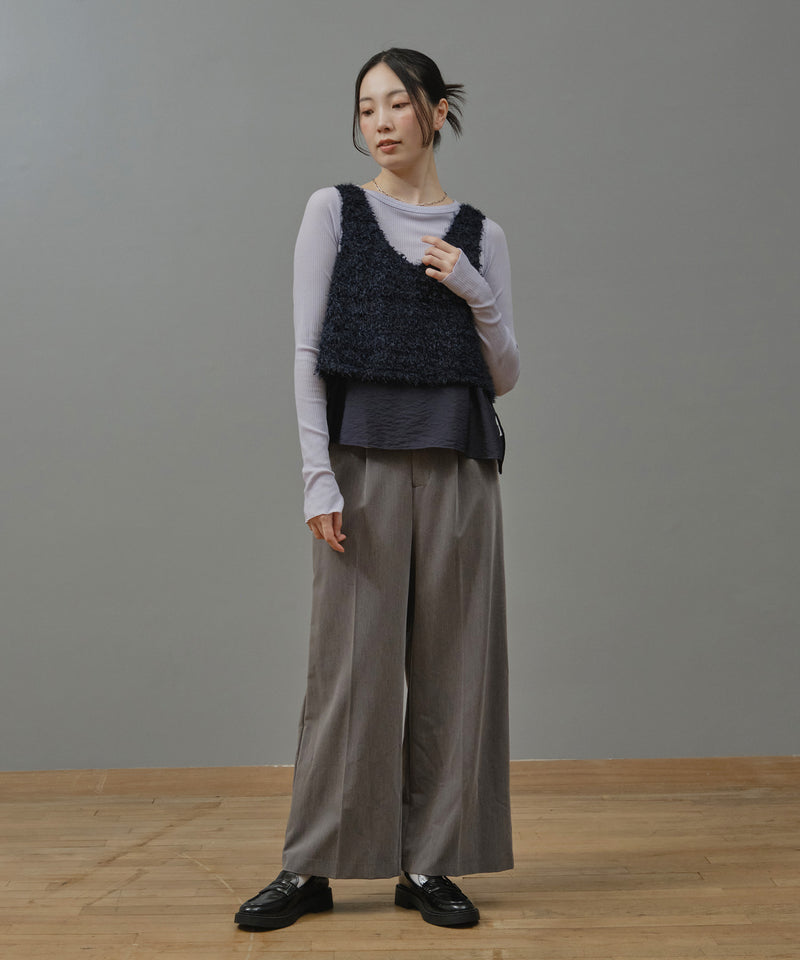 カシミヤシルクシアーリブプルオーバー