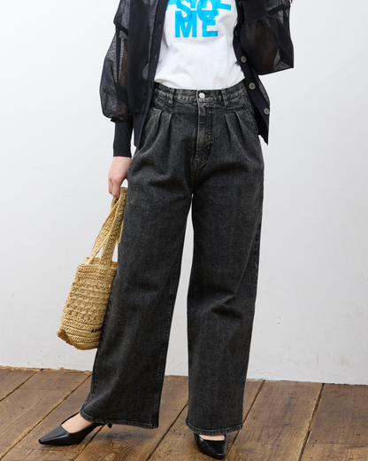 【KAIHARA】フロントタックバギーデニム