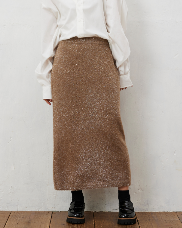 ラメシャギーニットスカート