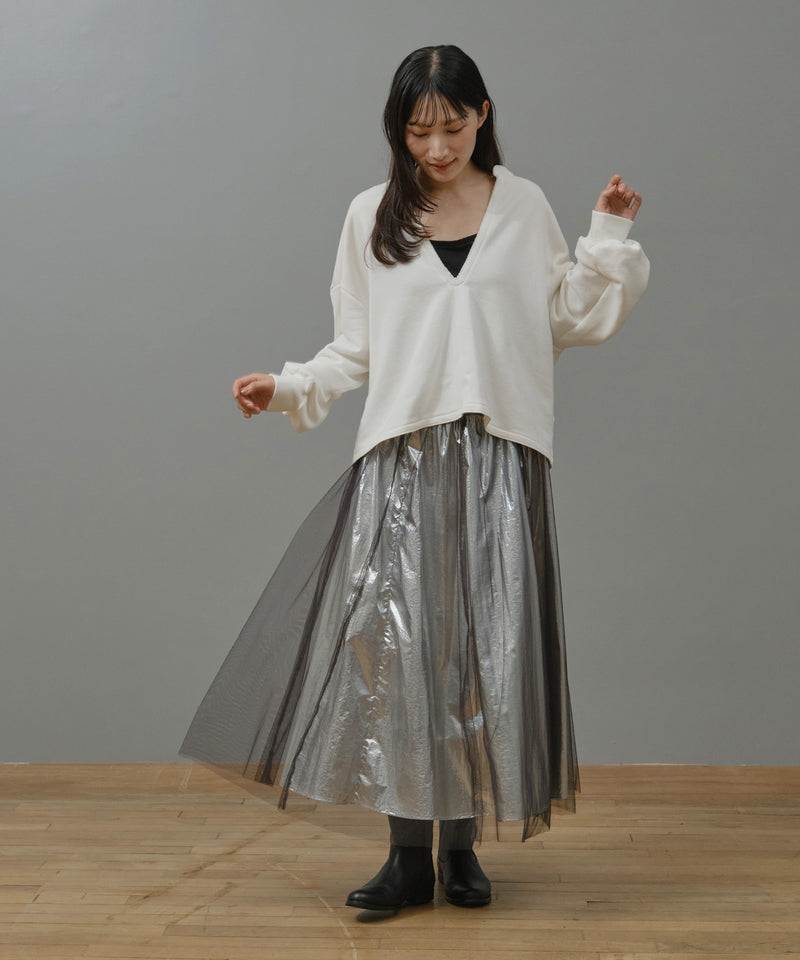 【予約商品】チュールレイヤードメタリックスカート