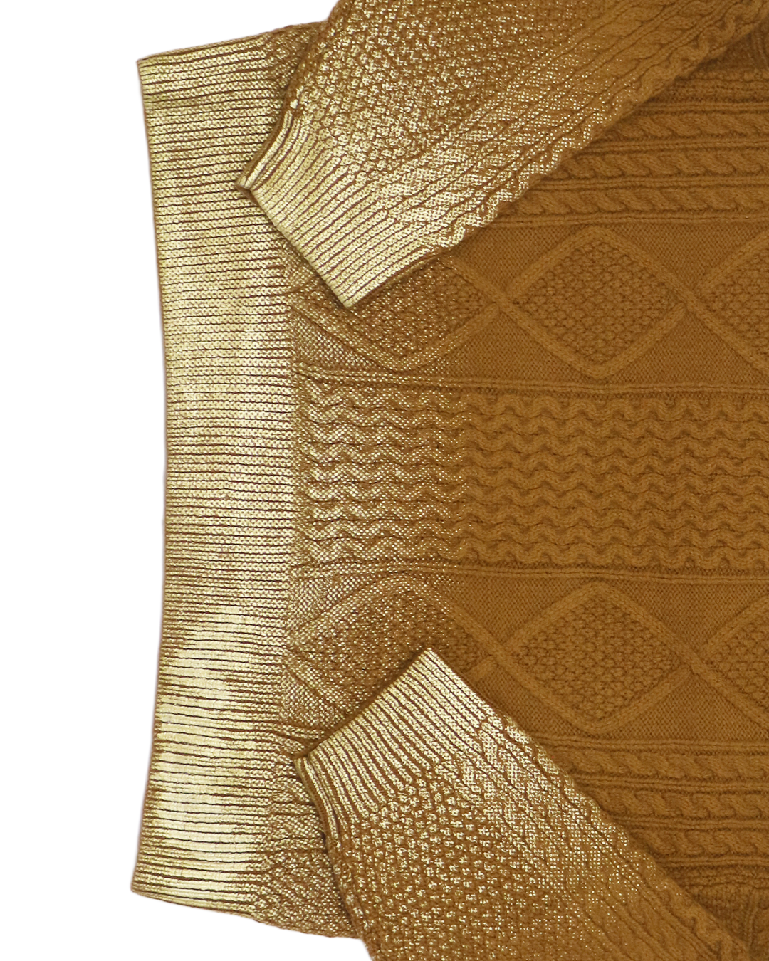 箔プリントゲーブルニット