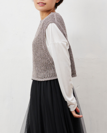 ラメリリーニットベスト