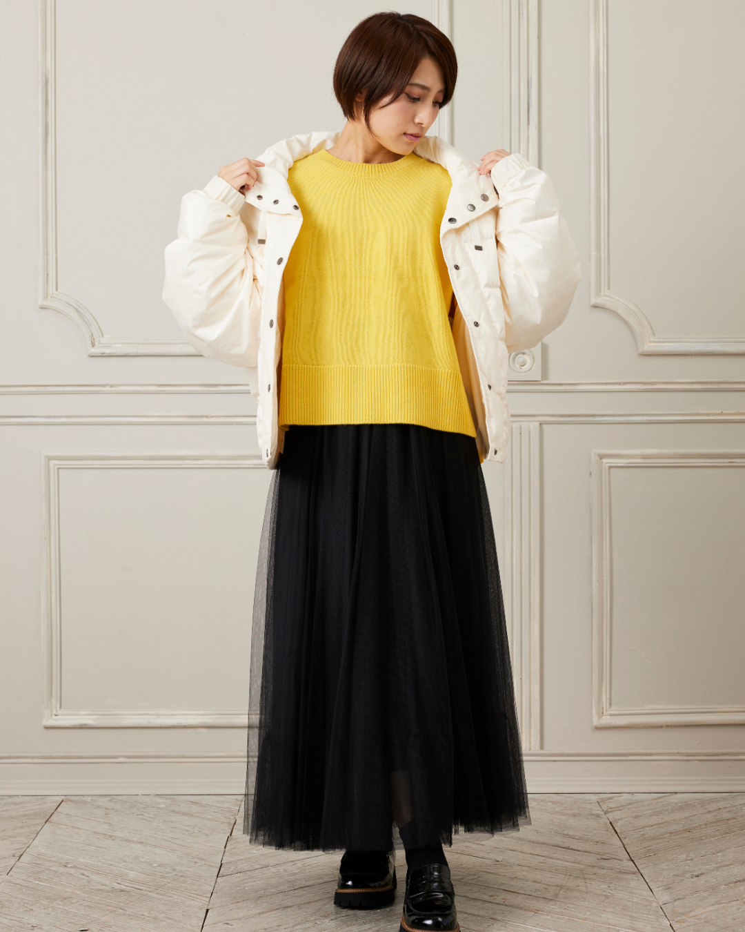 バックスリットウールニット