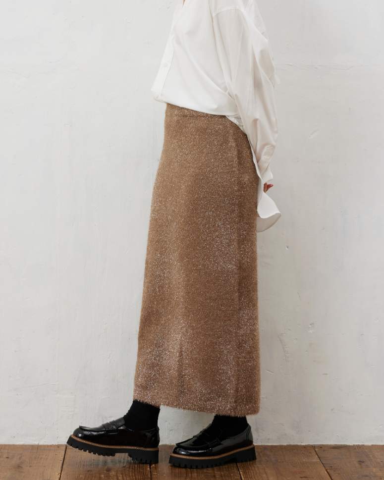 ラメシャギーニットスカート