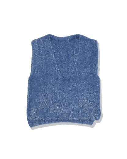 ラメシャギーニットベスト