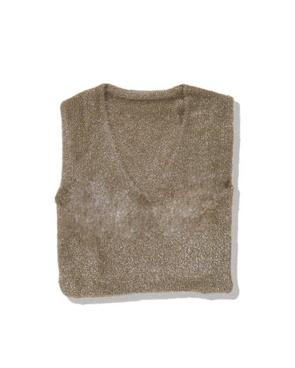 ラメシャギーニットベスト