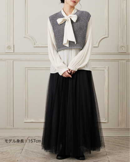 ラメリリーニットベスト