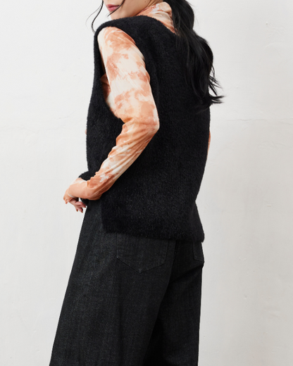 ラメシャギーニットベスト