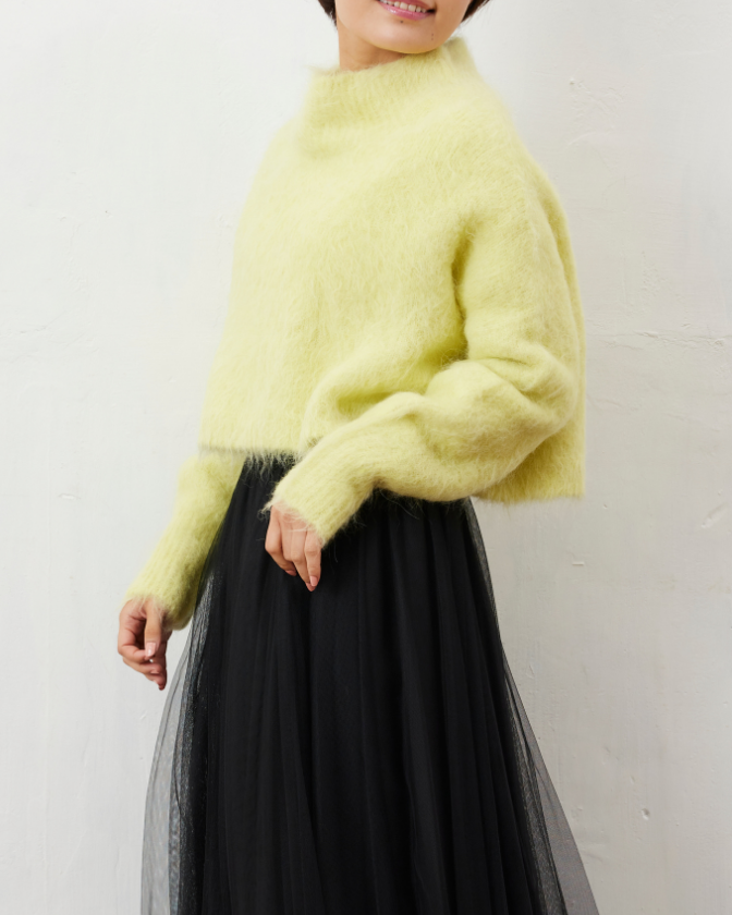 アルパカシャギーショートニット