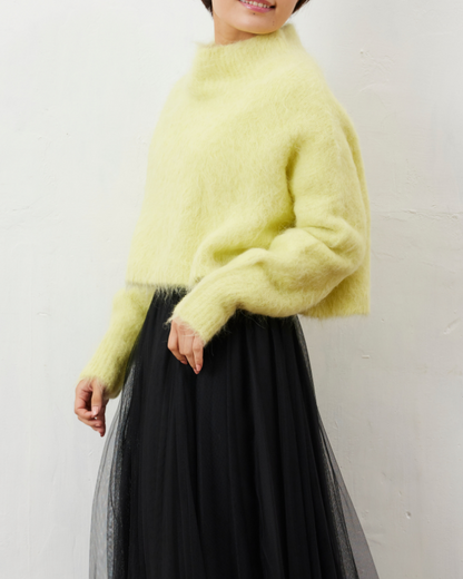 アルパカシャギーショートニット