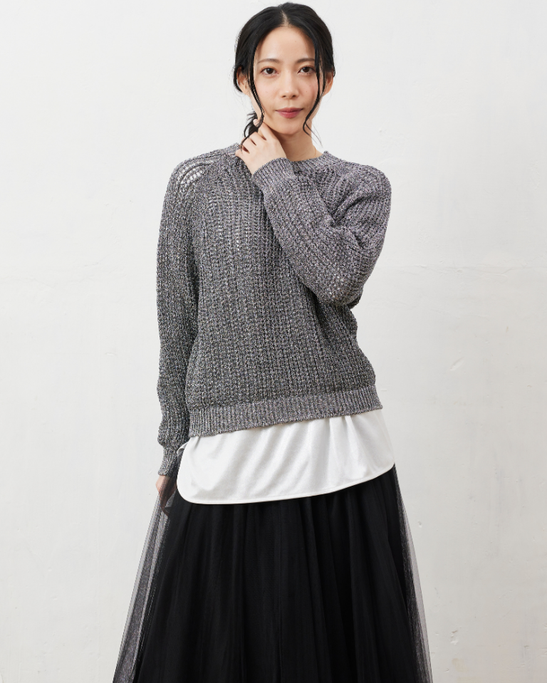 SUWAニットラメリリープルオーバー