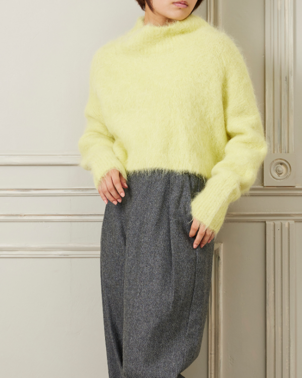 アルパカシャギーショートニット