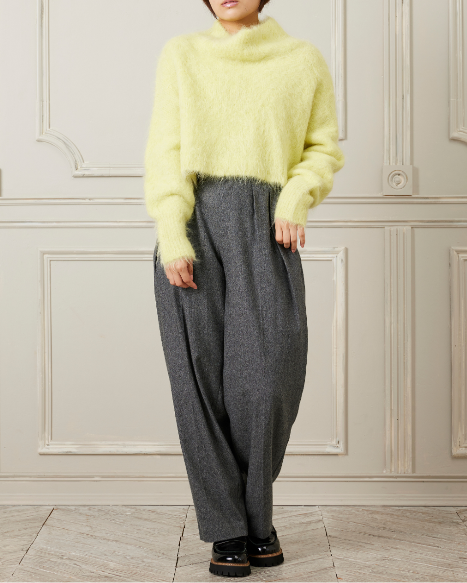 アルパカシャギーショートニット