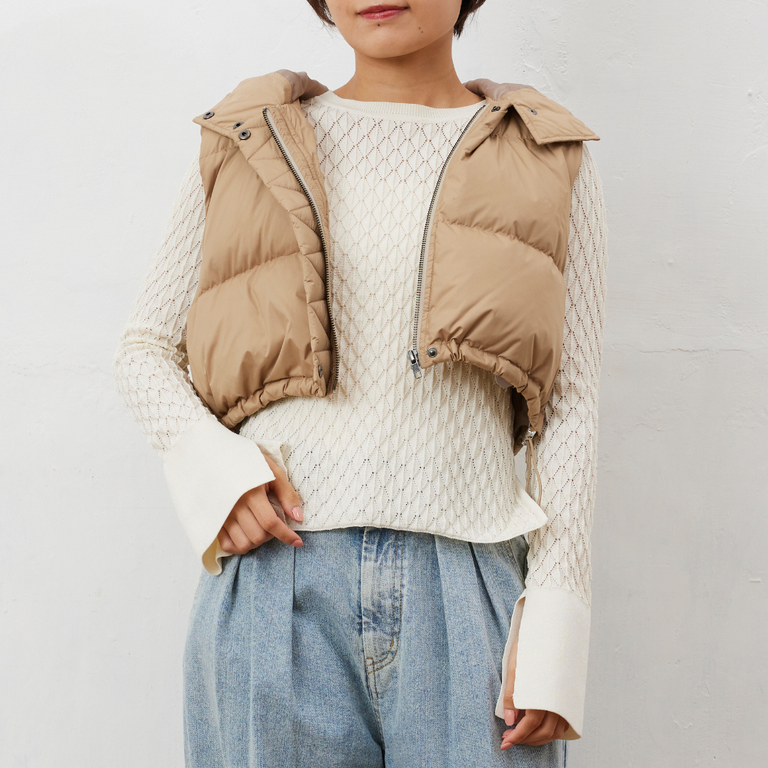 撥水ショートダウンベスト