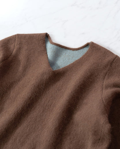 ダブルフェイスVネックニット