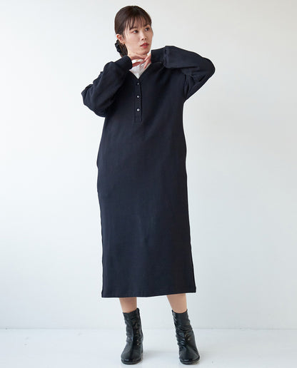 裏起毛Vネックワンピース