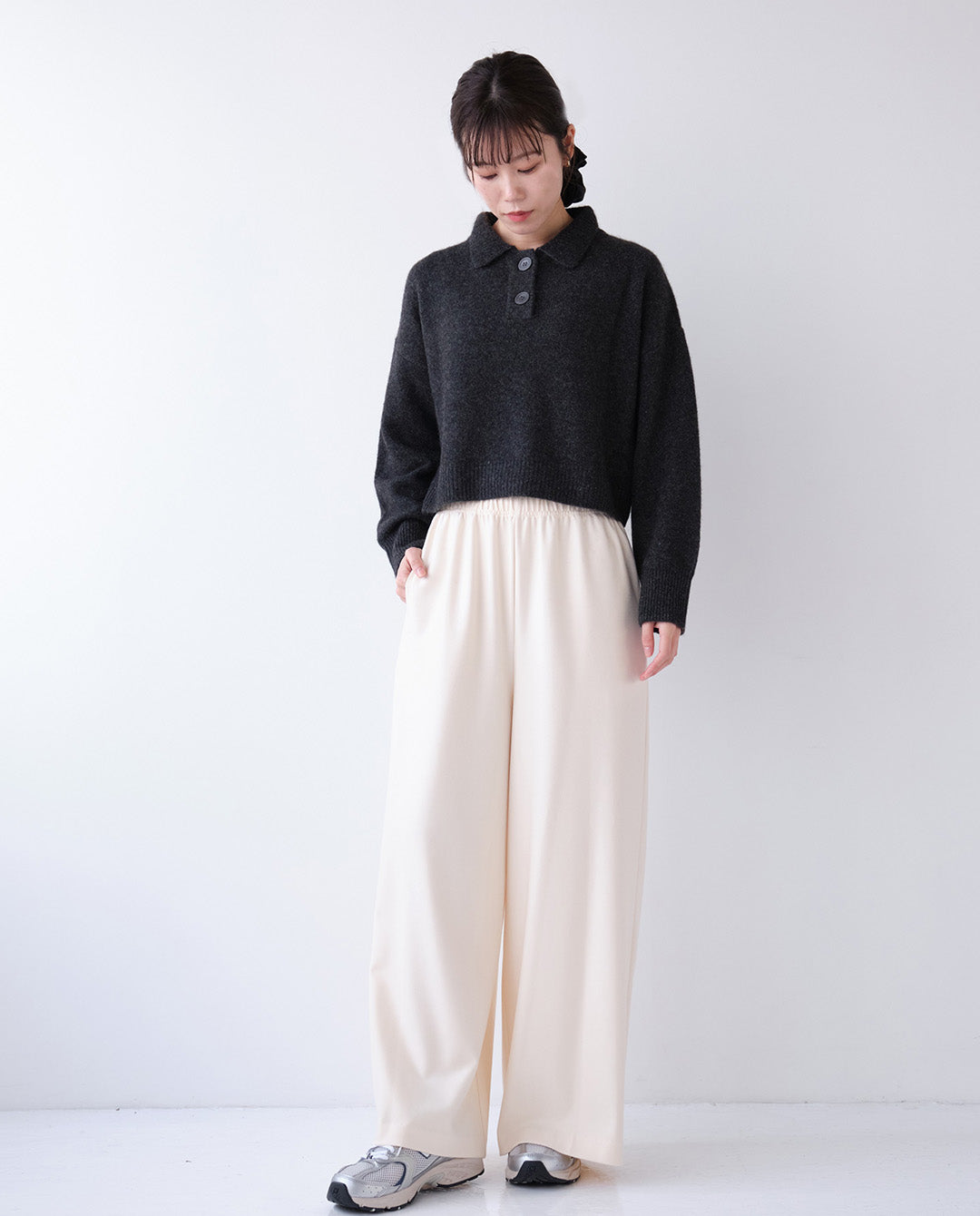 襟付きショートニット