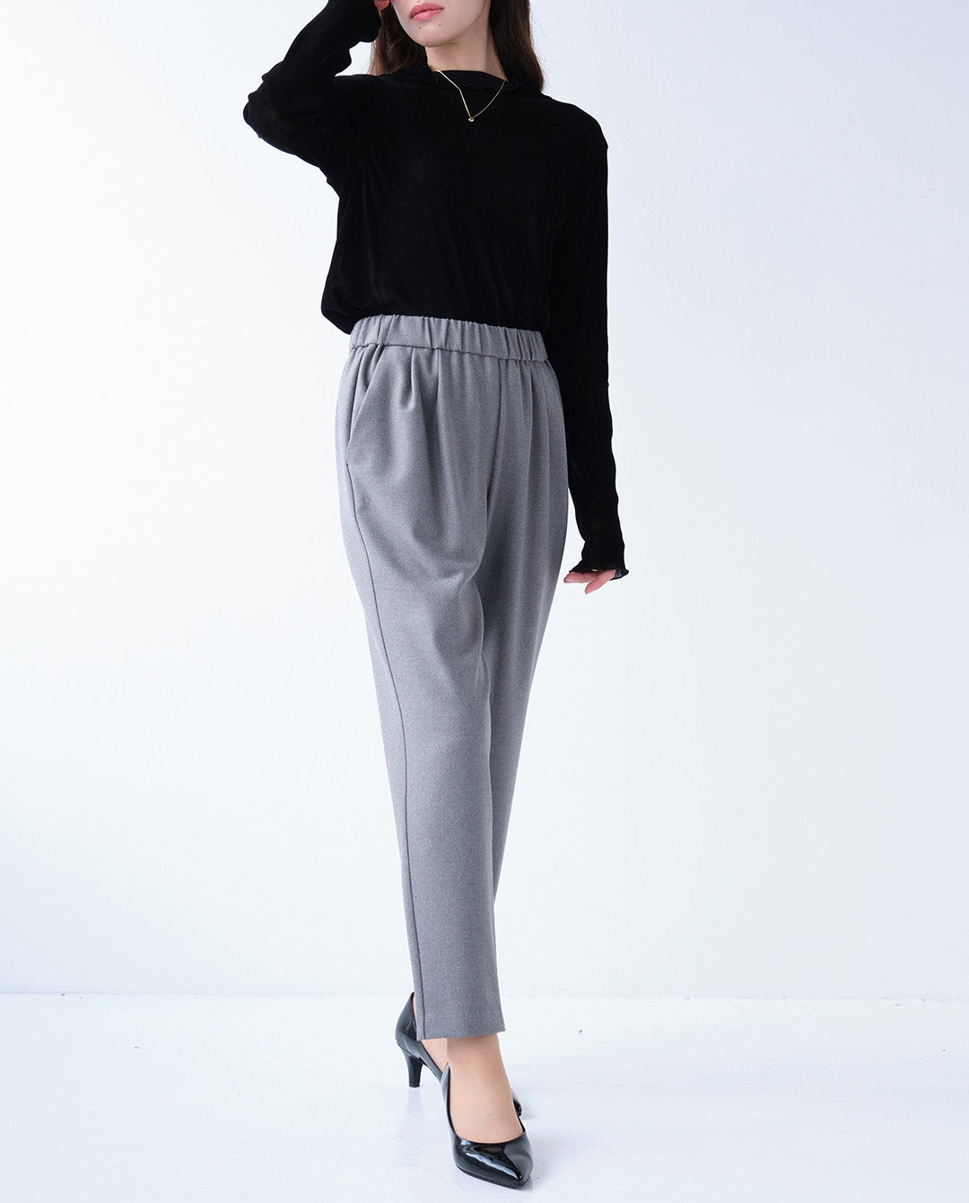 両面起毛テーパードパンツ