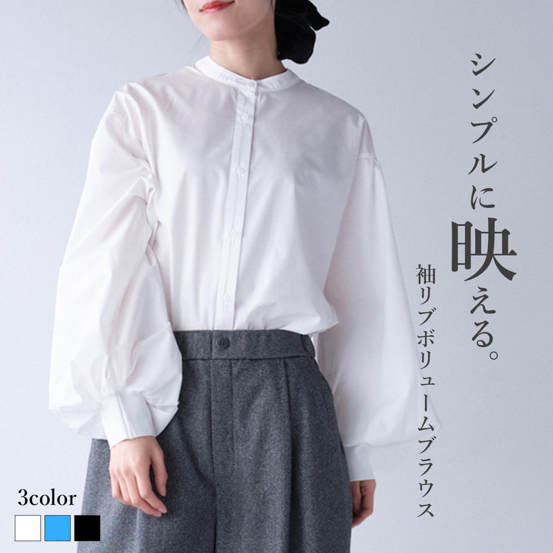 袖リブボリュームブラウス