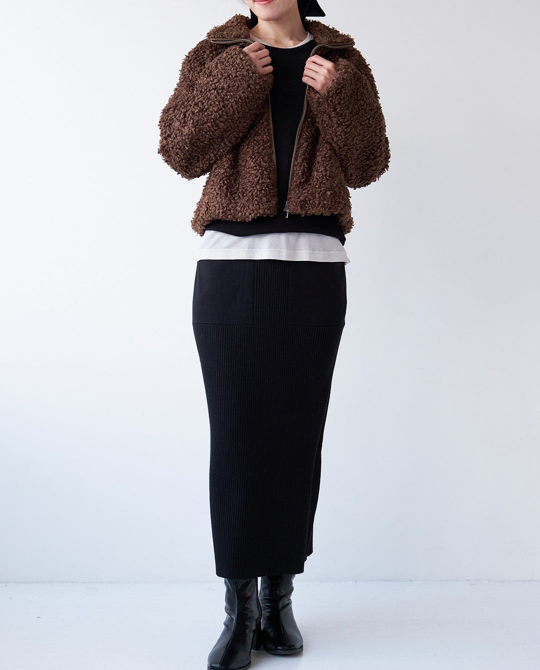 リブニットスカート