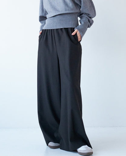 両面起毛イージーワイドパンツ