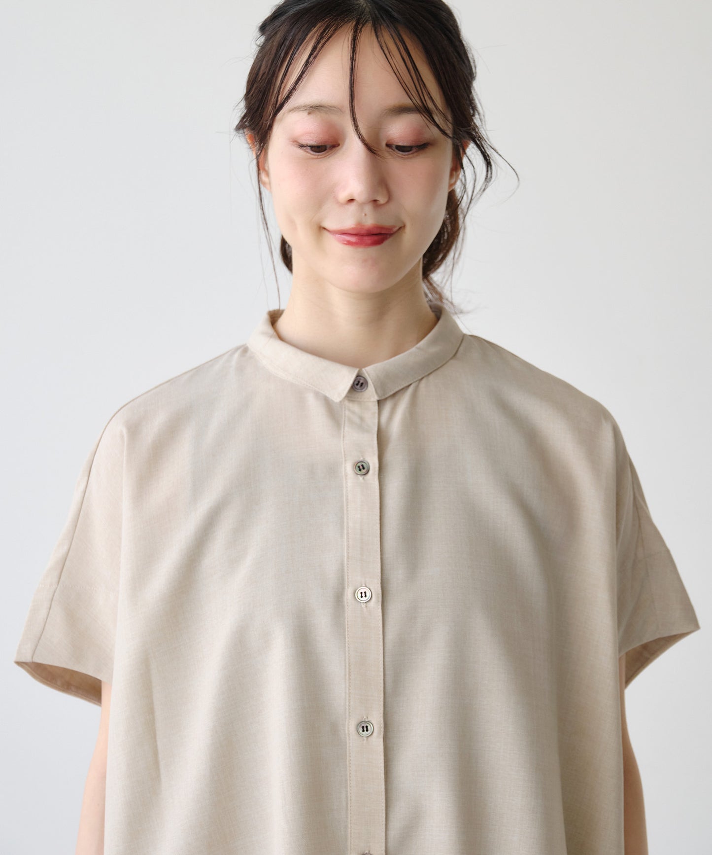 リネンライクワイドシャツ