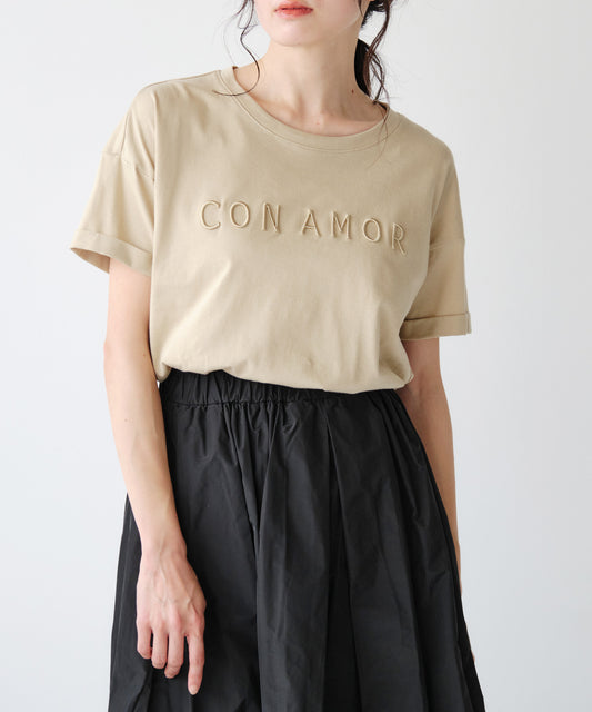 立体ロゴ刺繍Tシャツ