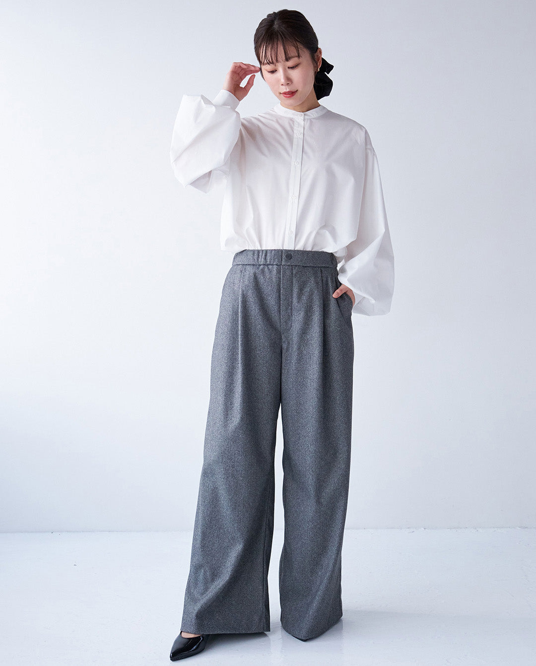 ウールライクワイドパンツ