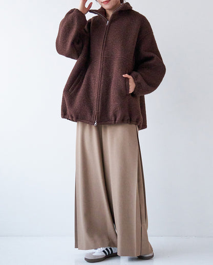 サイドプリーツワイドパンツ