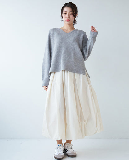 ダブルフェイスVネックニット