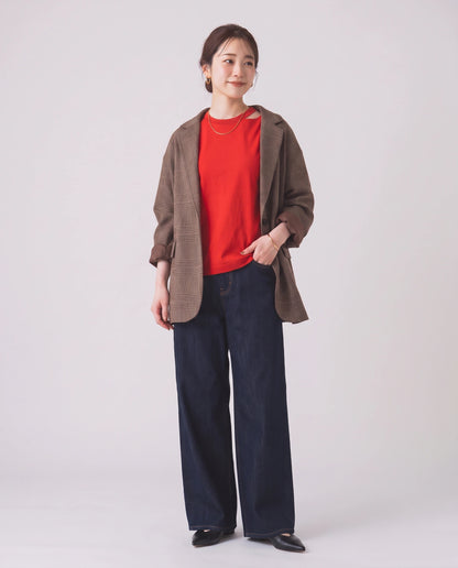 スリットネックTシャツ