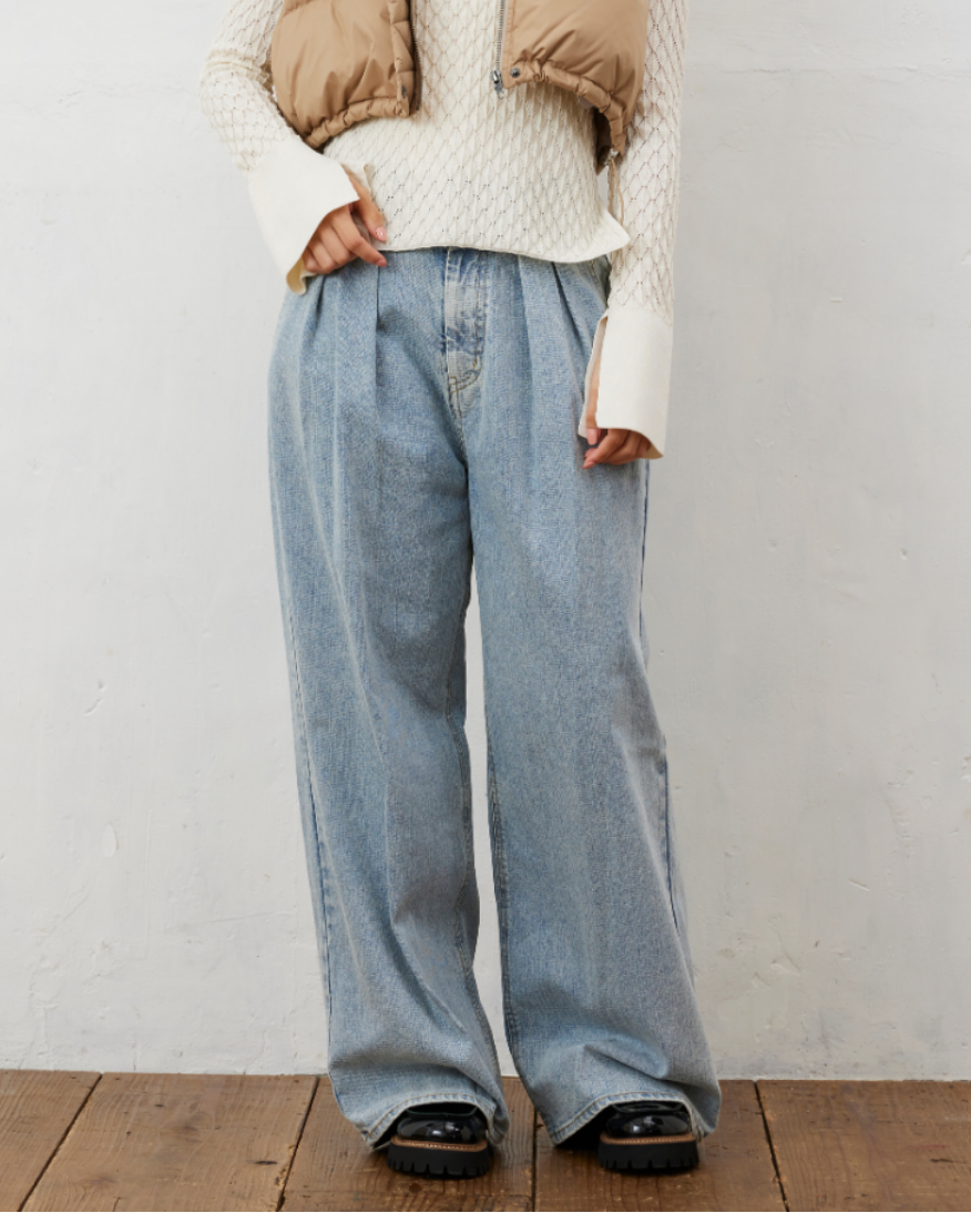 【KAIHARA】フロントタックバギーデニム