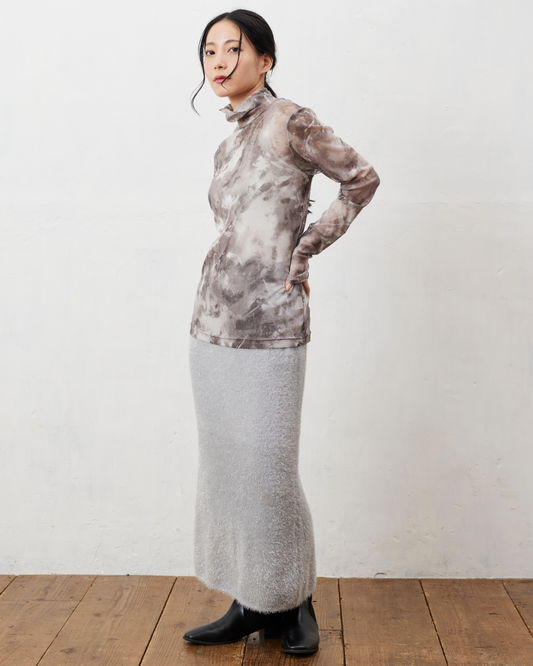 ラメシャギーニットスカート