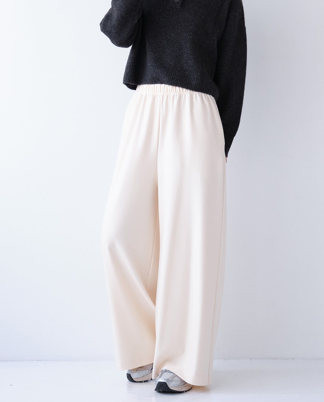 両面起毛イージーワイドパンツ