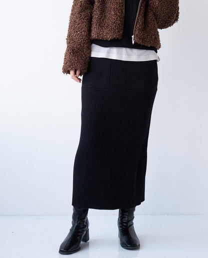 リブニットスカート