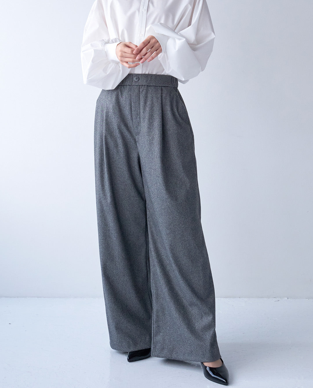 ウールライクワイドパンツ