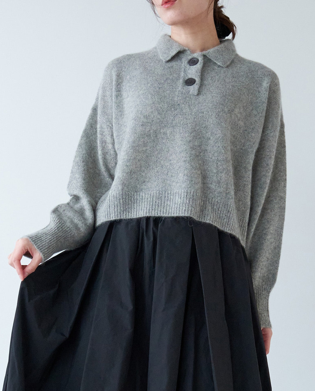 襟付きショートニット
