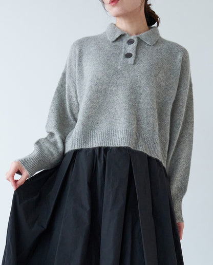 襟付きショートニット