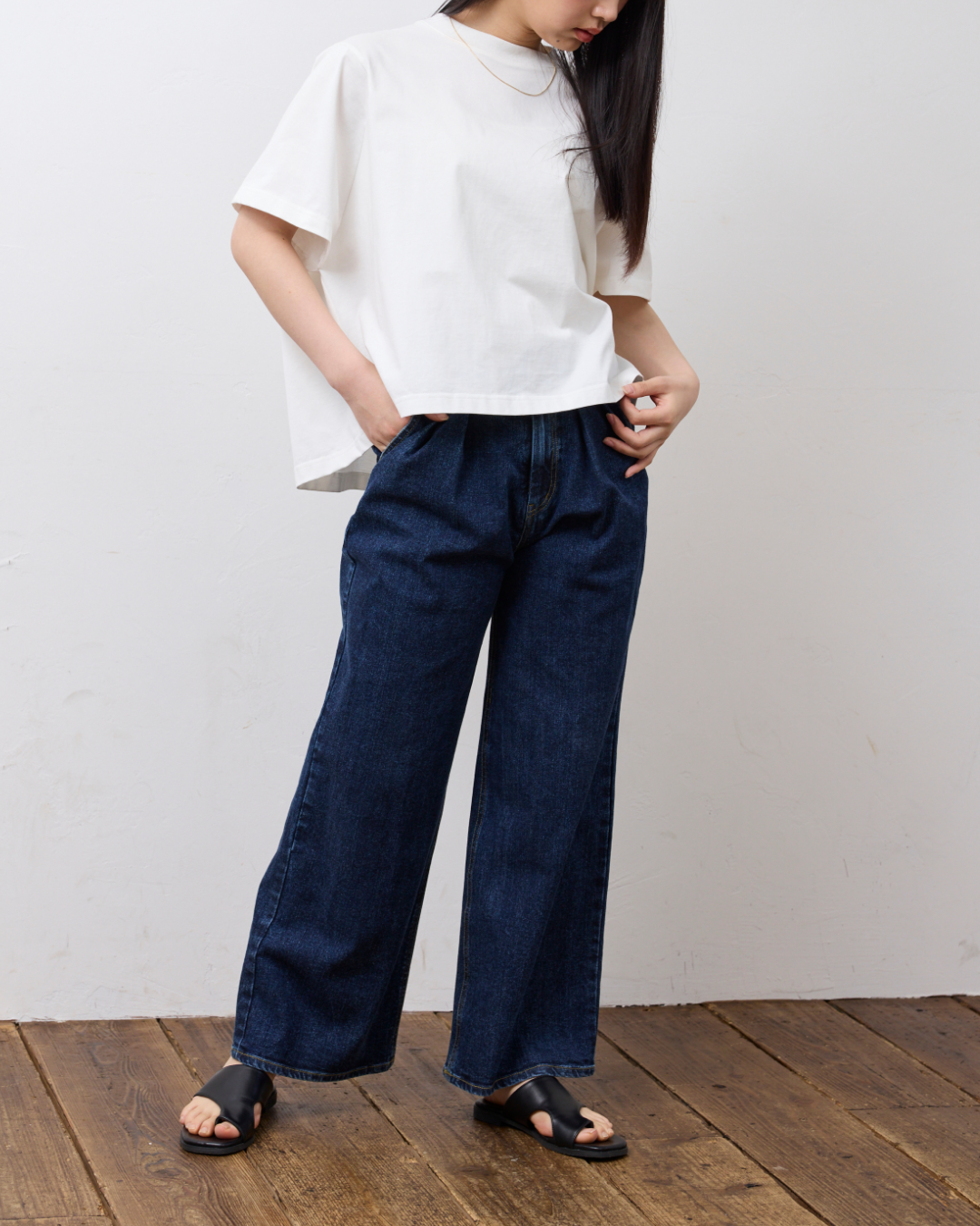 【KAIHARA】フロントタックバギーデニム