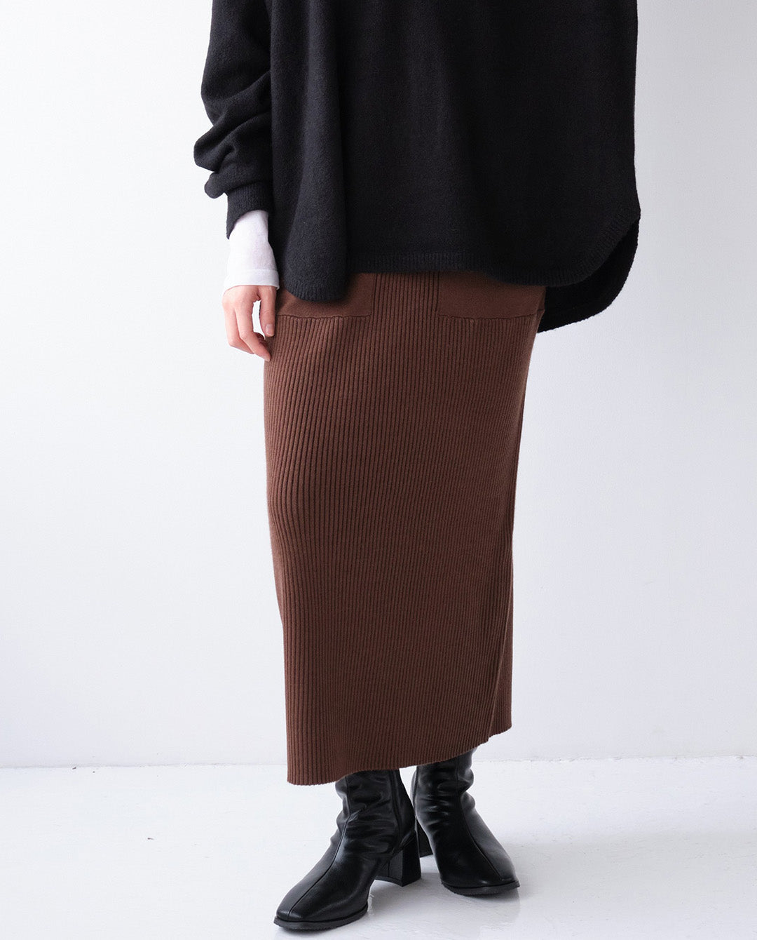 リブニットスカート