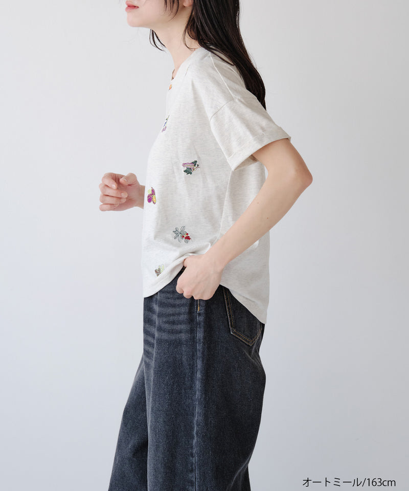 フルーツ刺繍Tシャツ